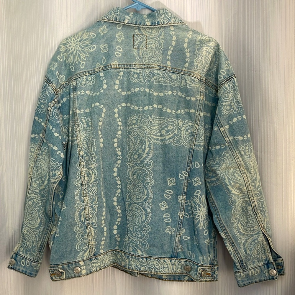 Wild Fable‎ Paisley Bandanna Print Denim Jean Jacket Medium - Picture 11 of 12